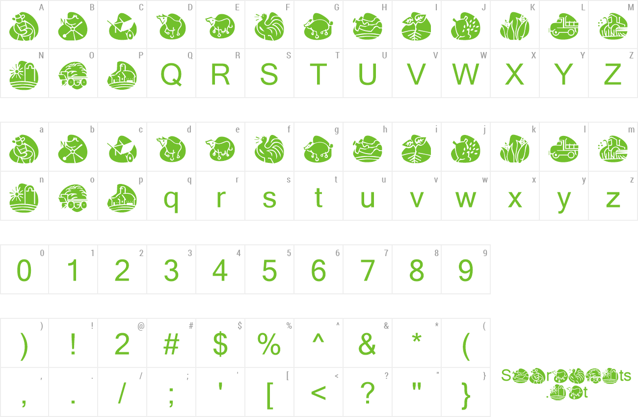 Font KR Back On The Farm preview